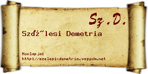 Szélesi Demetria névjegykártya